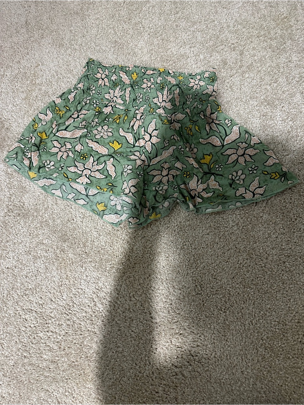 aerie Mint Green Floral High-Waist Shorts